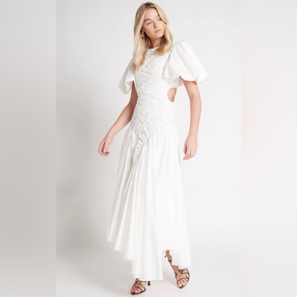 Aje Siren Drawstring Midi Dress